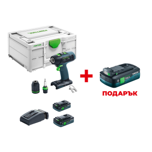Акумулаторен винтоверт FESTOOL T 18+3 HPC 4.0 I-Plus +  ПОДАРЪК: Батерия акумулаторна FESTOOL BP 18 TBX 4 C-ASI
