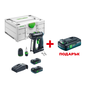 Акумулаторен винтоверт FESTOOL C 18 HPC 4.0 I-Plus +  ПОДАРЪК: Батерия акумулаторна FESTOOL BP 18 TBX 4 C-ASI