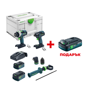 Акумулаторен ударен винтоверт FESTOOL TID 18 5.0/4.0-Set TPC 18/4 +  ПОДАРЪК: Батерия акумулаторна FESTOOL BP 18 TBX 4 C-ASI