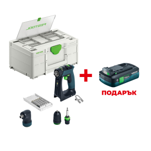 Акумулаторен винтоверт FESTOOL CXS 18-Basic-Set + Батерия акумулаторна FESTOOL BP 18 TBX 4 C-ASI